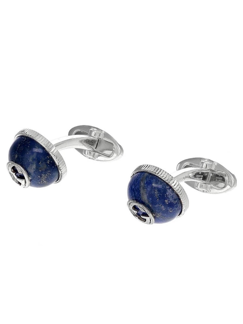 NWT Gucci Silver-Tone Cufflinks with Deep Blue Lapis Stones - Picture 4 of 6